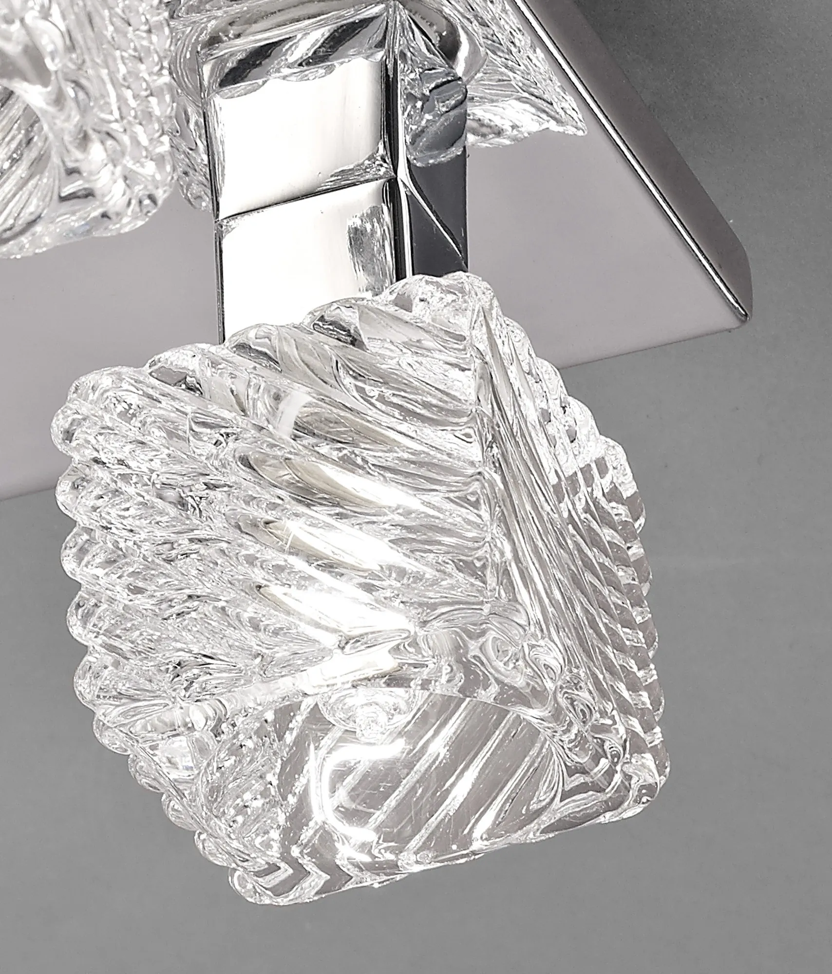 Accor Glass Square Ceiling Flush 5 Light Polished Chrome D0162  Deco Accor